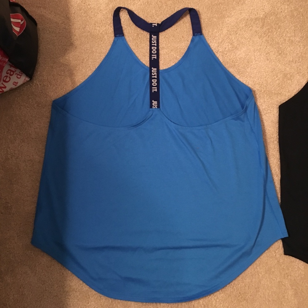 Nike Blue Racerback Tank Top with 'Just Do It' Strap